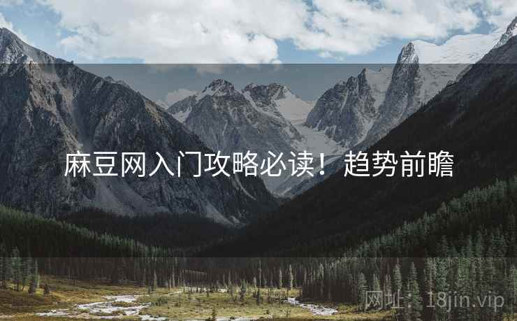 麻豆网入门攻略必读！趋势前瞻