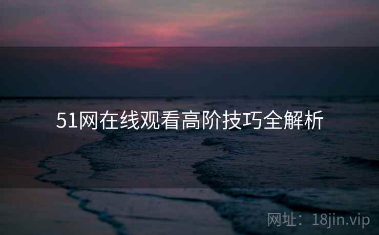 51网在线观看高阶技巧全解析