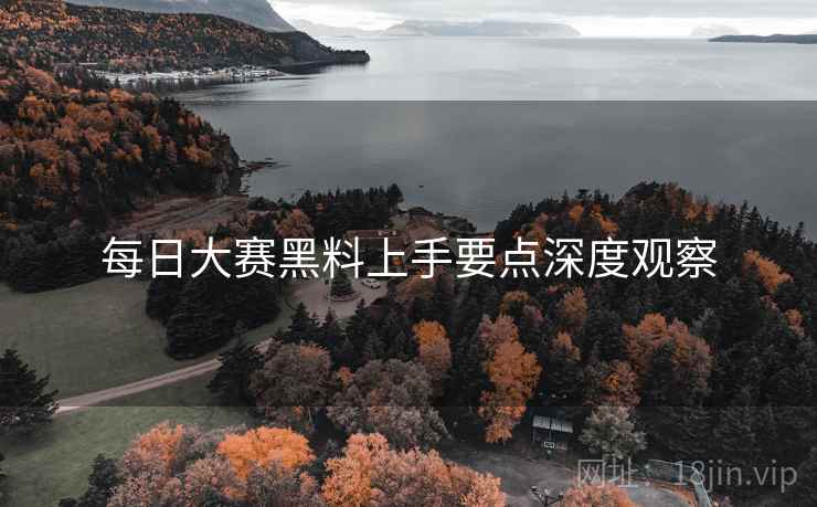 每日大赛黑料上手要点深度观察