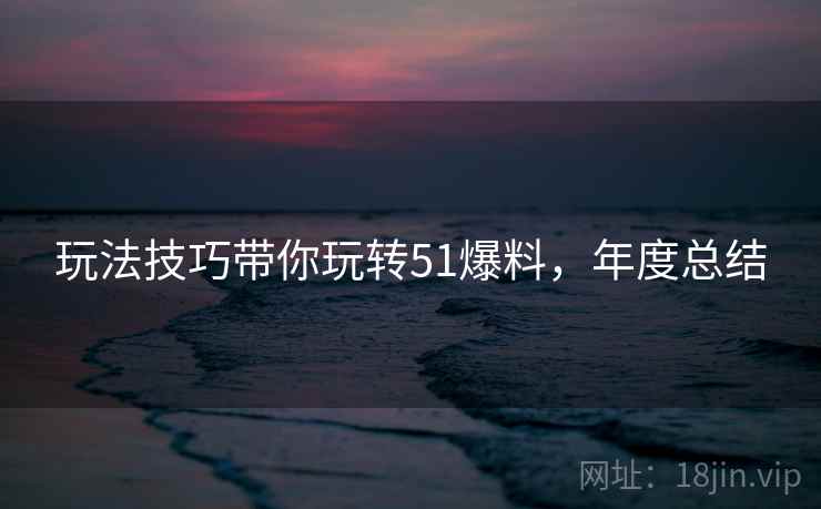 玩法技巧带你玩转51爆料，年度总结