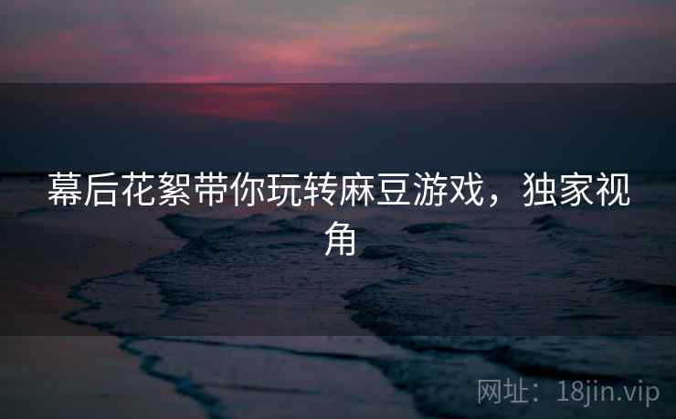 幕后花絮带你玩转麻豆游戏，独家视角