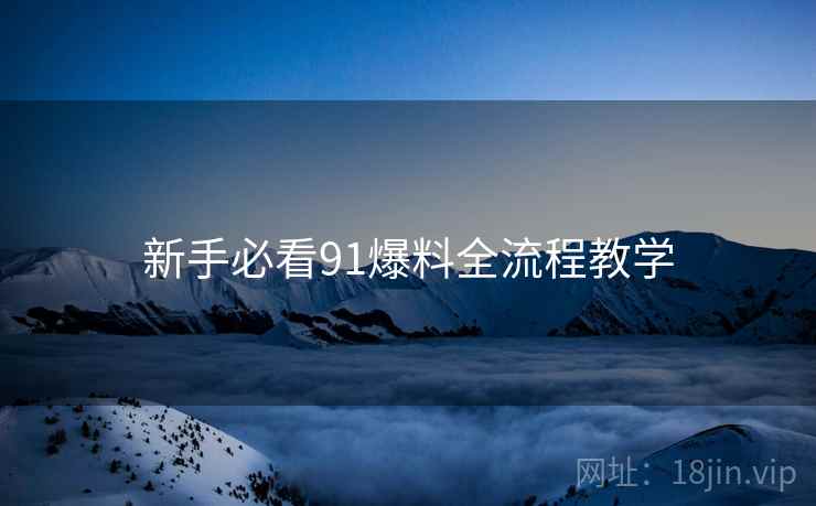 新手必看91爆料全流程教学